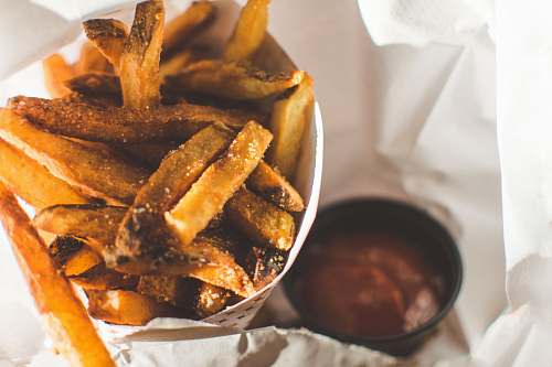 fries selective focus photo of french fries ketchup