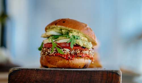 burger selective focus photography of hamburger with sliced tomatoes and vegetables sandwich