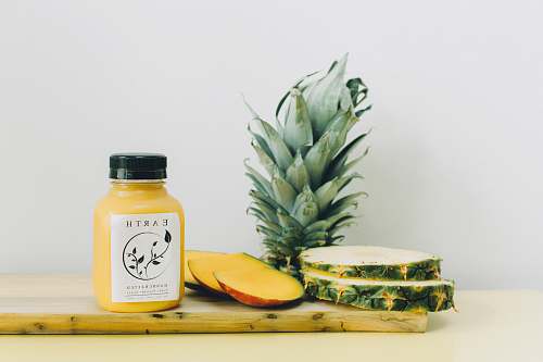 fruit slice pinepple and earth bottle pineapple