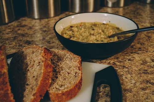 bread sliced bread beside porrage household