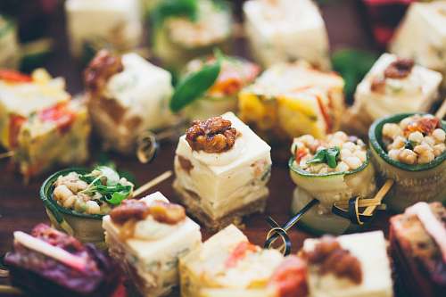 cafeteria sliced cakes buffet