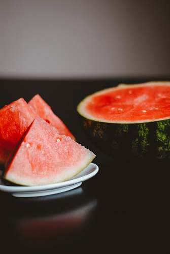 fruit sliced watermelon on plate watermelon