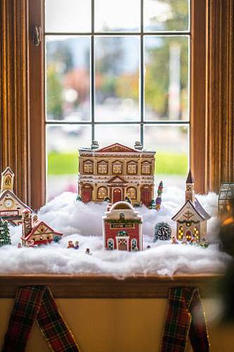 cookie snow village figurine biscuit