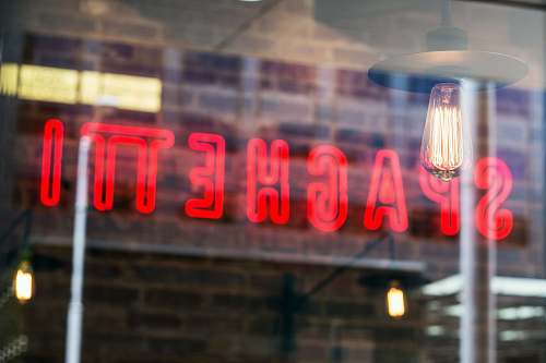 restaurant spahhetti signage neon