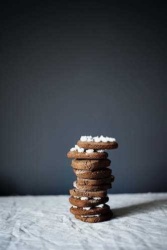 bread stacked cookies on grey surface cracker