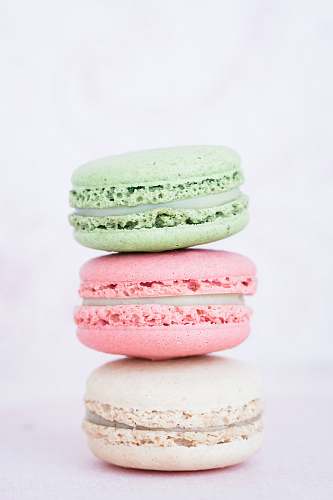 sweets three assorted-flavor macarons confectionery