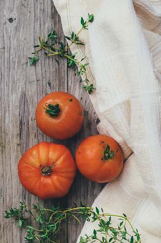 plant three orange tomato fruits produce