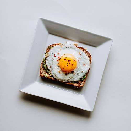 meal toasted wheat bread with fried egg breakfast