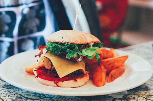 burger tray of cheese burger 