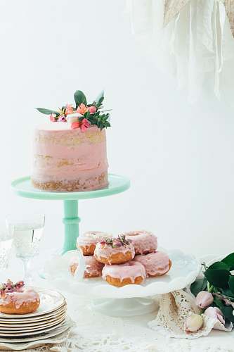 dessert tray of doughnut cake