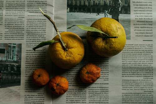 plant two yellow orange fruits citrus fruit