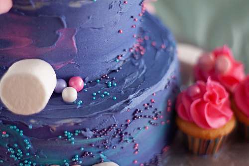 dessert white and pink floral cake cake