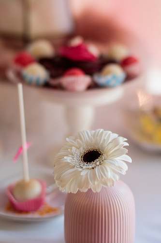 confectionery white flower sweets