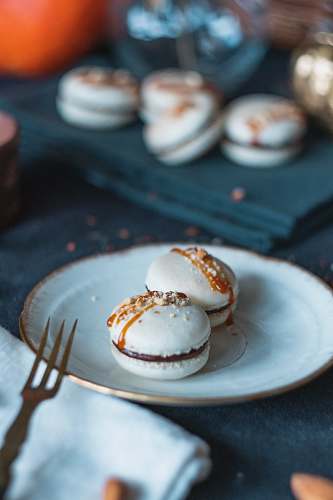 sweets white macaroons confectionery