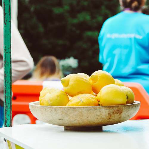 fruit yellow lemons in bowl citrus fruit