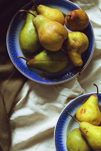 plant pears fruits on plates food