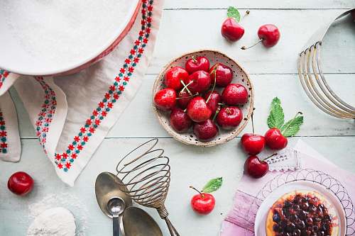 food red berries in bowl on table cherry