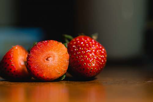 plant red strawberries food