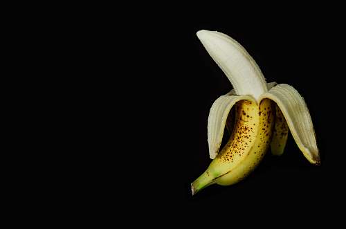 food ripe banana peeled off banana