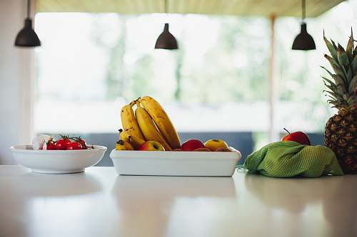 food yellow banana fruit on bowl plant