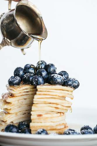 food blueberries on pancake fruit