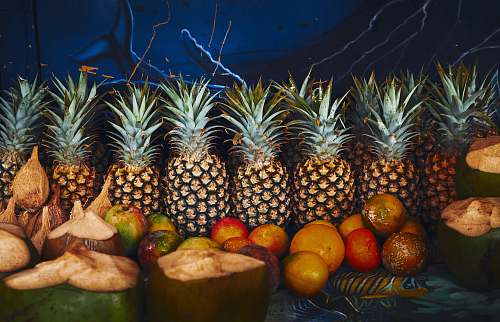 fruit green pineapple fruits lot pineapple