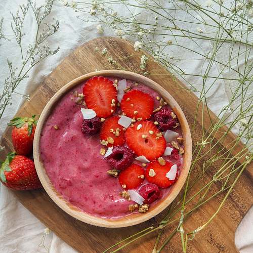 food strawberries in bowl fruit