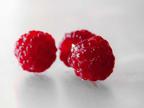 fruit three red raspberries raspberry