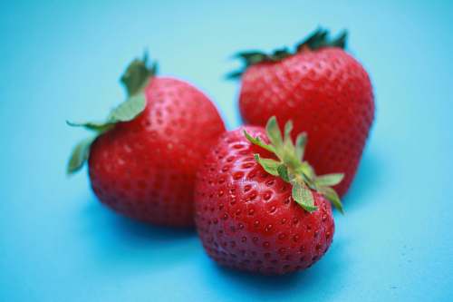food three red strawberries fruit