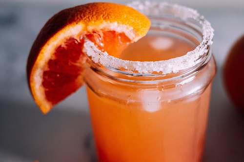 plant orange juice in glass jar food
