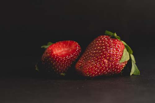 fruit two strawberries food