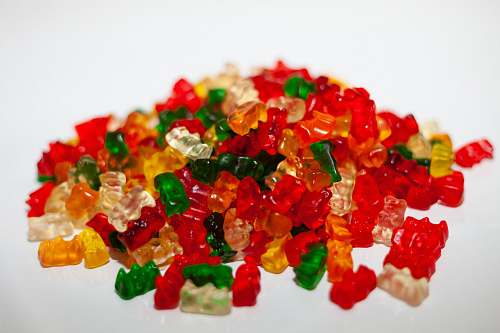food assorted-color bear candies confectionery
