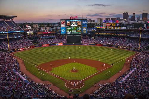  players and fans on baseball stadium 