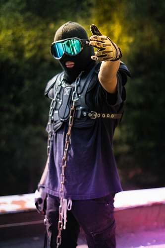 clothing man wearing balaclava and goggles human