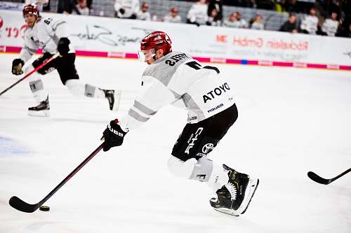 clothing people playing with ice hockey helmet