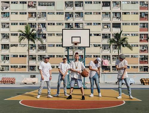 human people standing on basketball court person