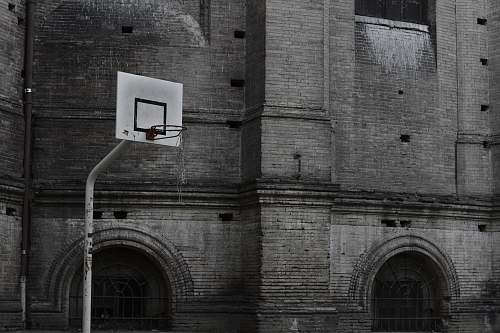 grey white basketball hoop sport