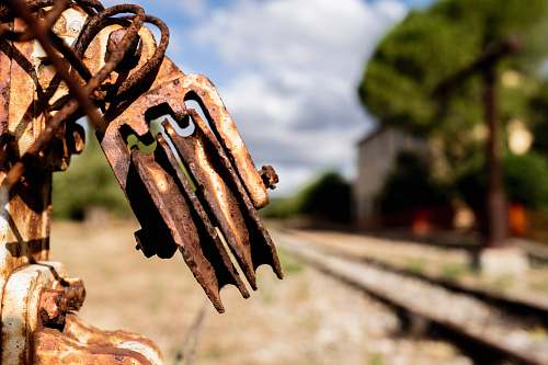 apparel destroyed brown metal component rust