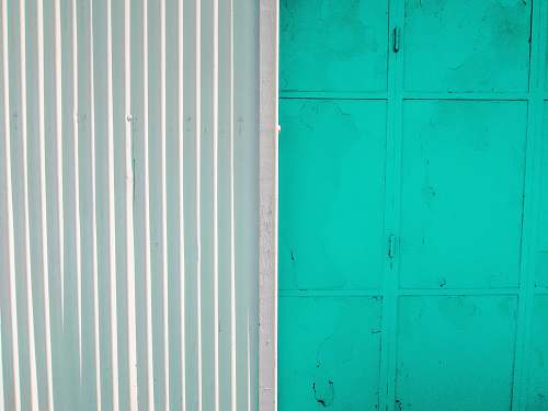 downtown teal painted wall blue