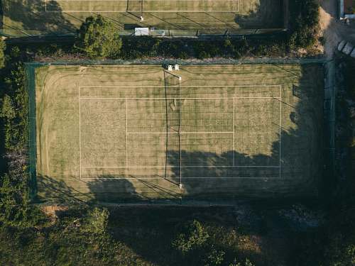 building aerial view of tennis court france