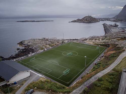 building empty football field arena