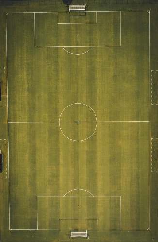 building green soccer field in aerial photography arena