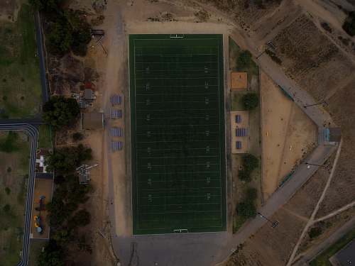 door top-view photography of football fiend arena