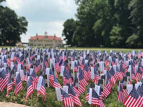 chair U.S.A. flaglets on grass field furniture
