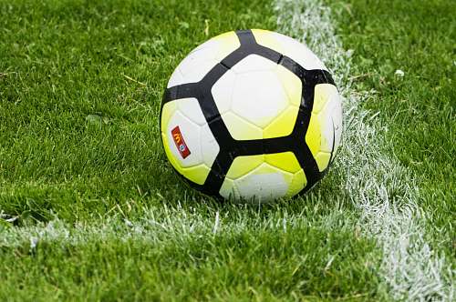 ball white and green soccer ball on green grass soccer