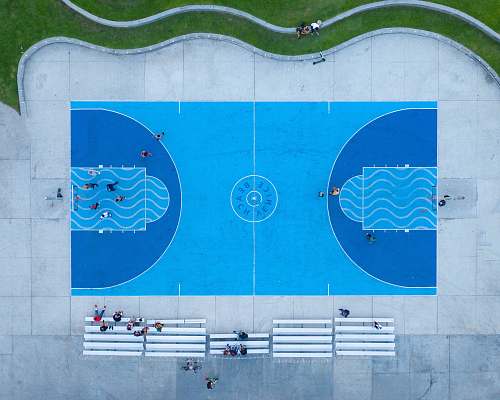 person aerial of basketball court sport