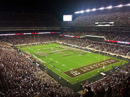 field aerial photo of Texas stadium building