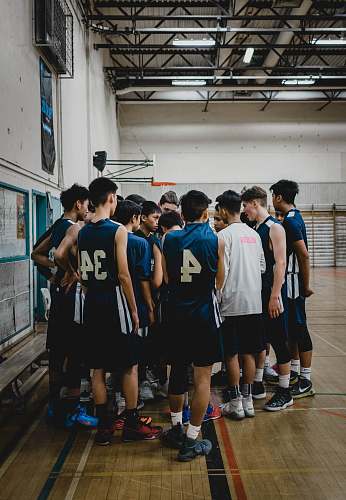 person basketball team gathering people
