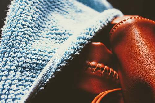 apparel brown leather shoe with blue cloth clothing