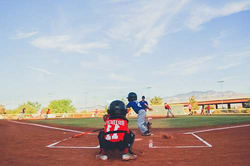 person children playing baseball people